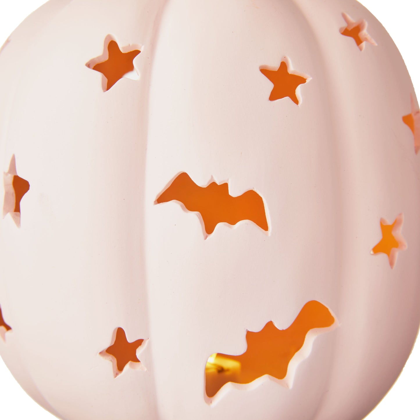 2-Count Halloween LED-Light Black & Pink Resin Pumpkin