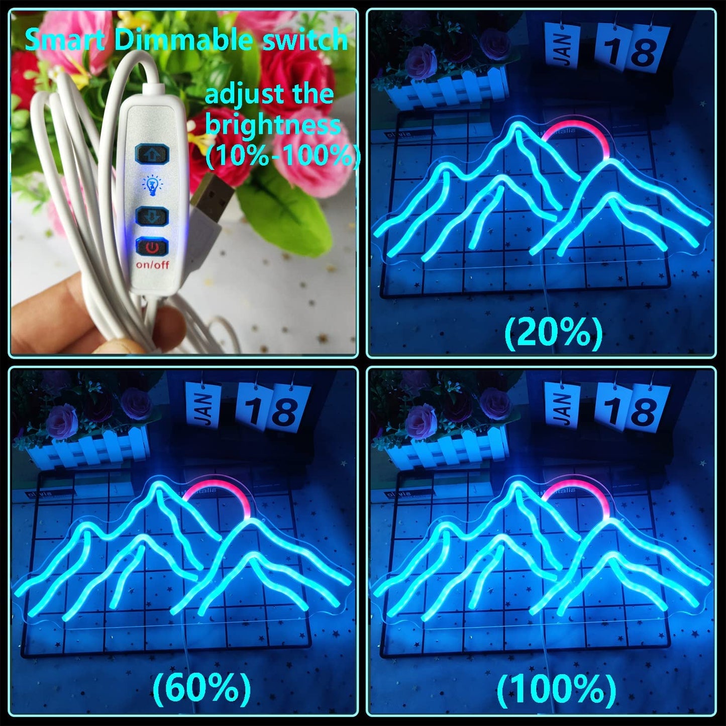 Mountain Neon Light for Wall Decoration