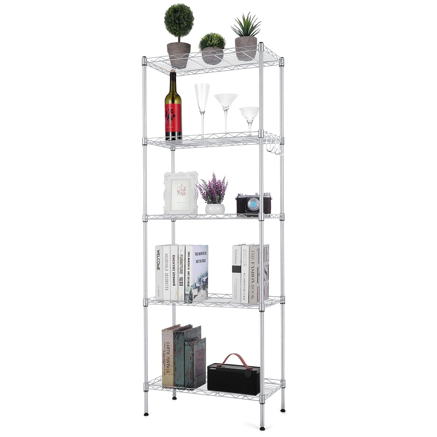 5 Tier Wire Shelving Metal Storage Rack