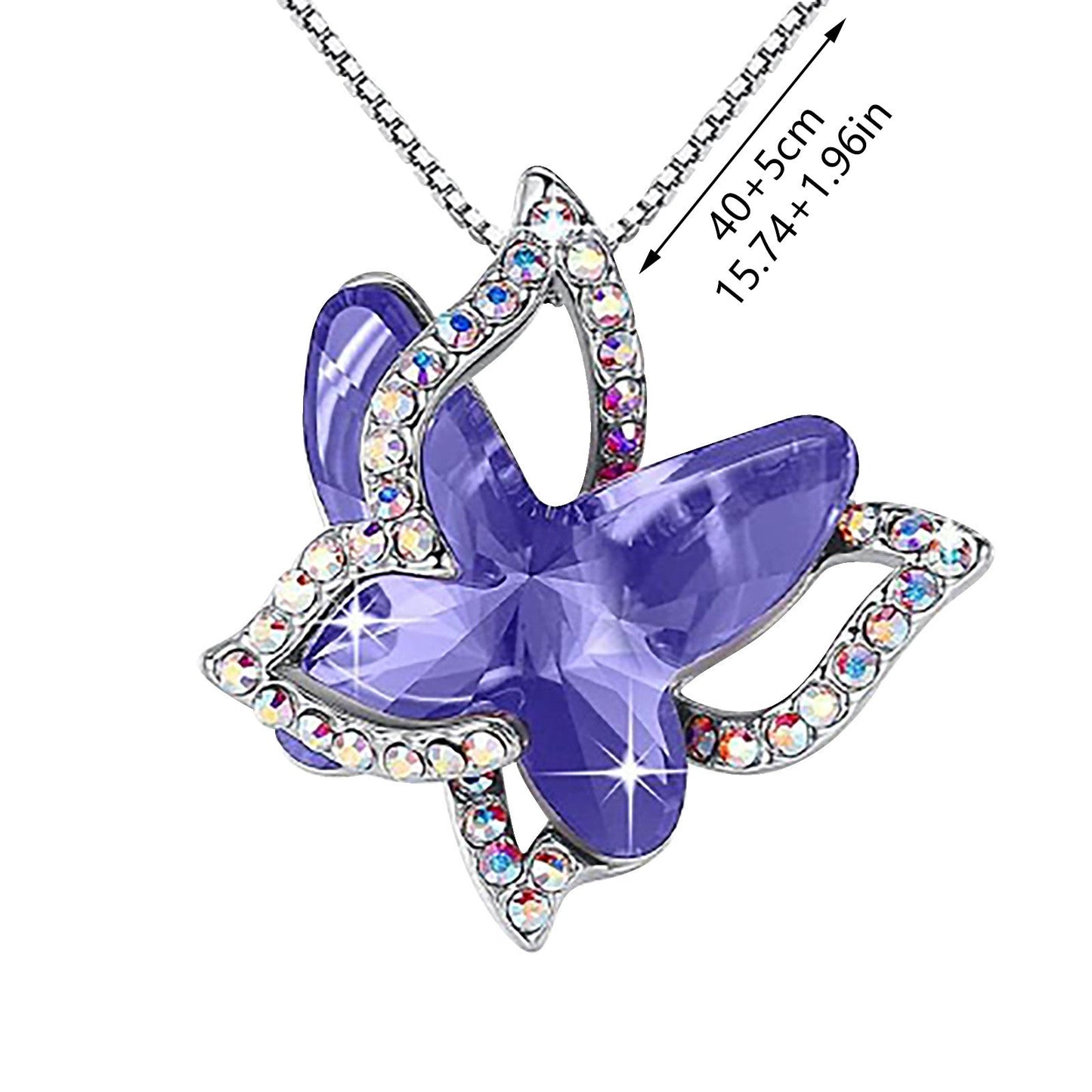 Crystal Butterfly Necklace for Women