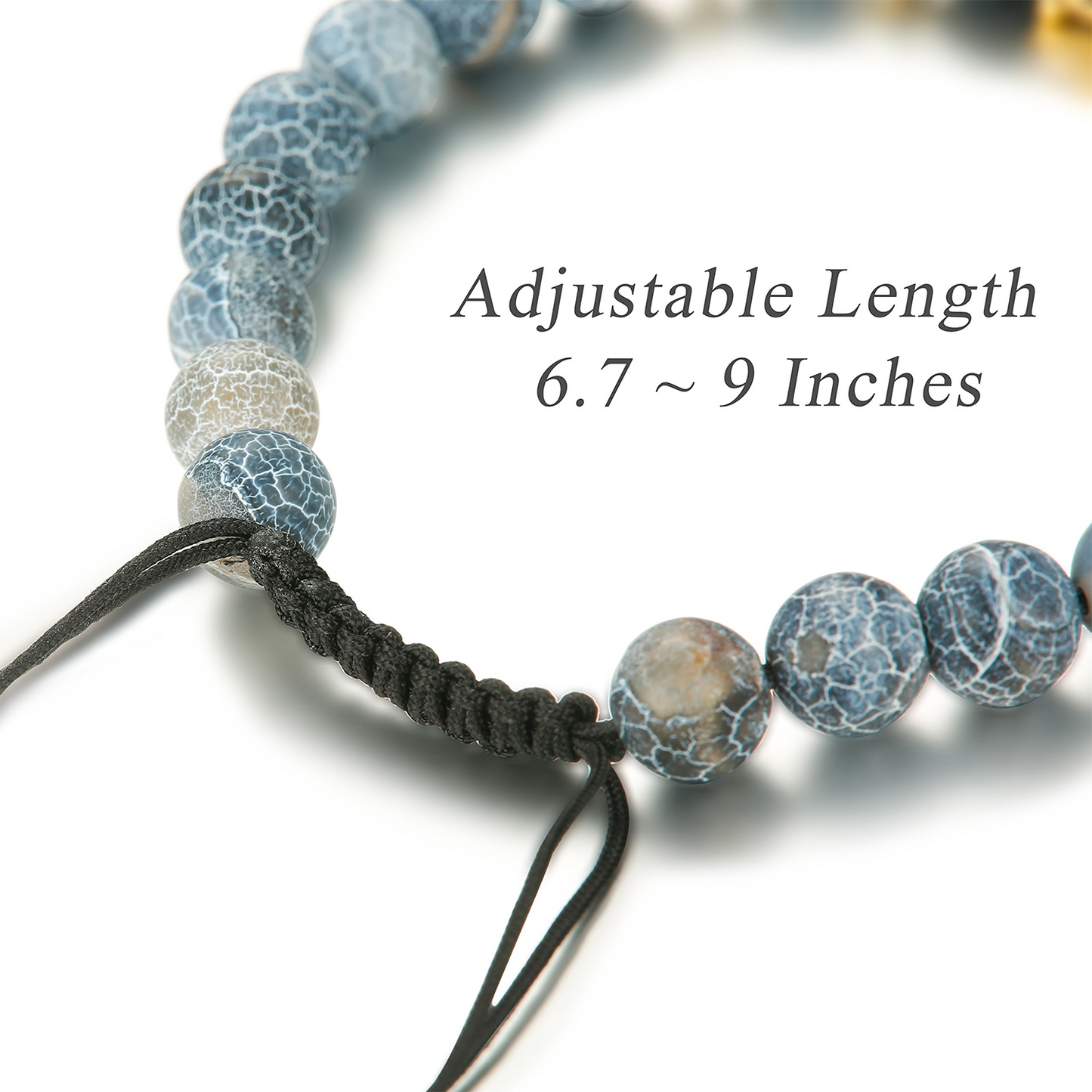 6PCS Mens 8mm Bead Bracelets Set Natural Stone