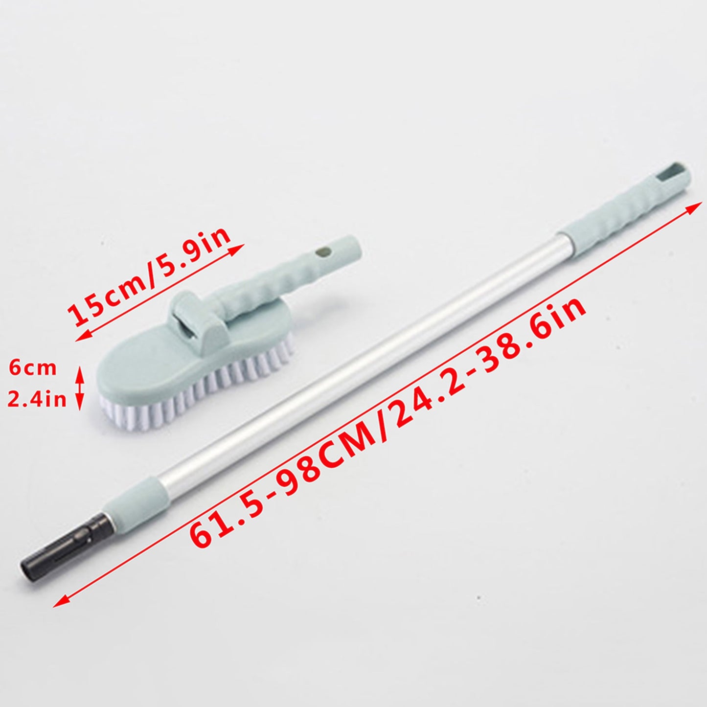 2 in 1 Stiff Bristle Floor Scrub Brush Adjustable Stainless Steel Handle