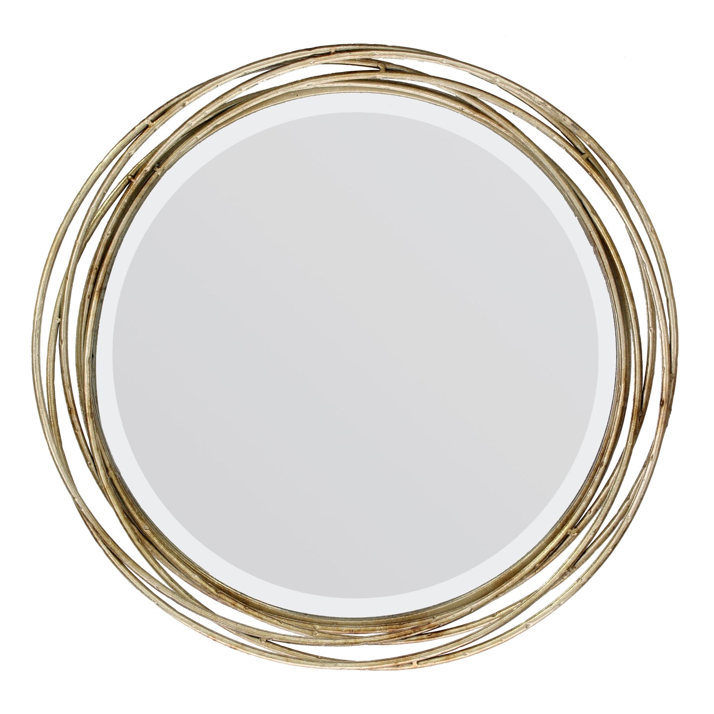 Round Metal Decorative Wall Mirror, 17.13 x 17.13 x 3.15 inches