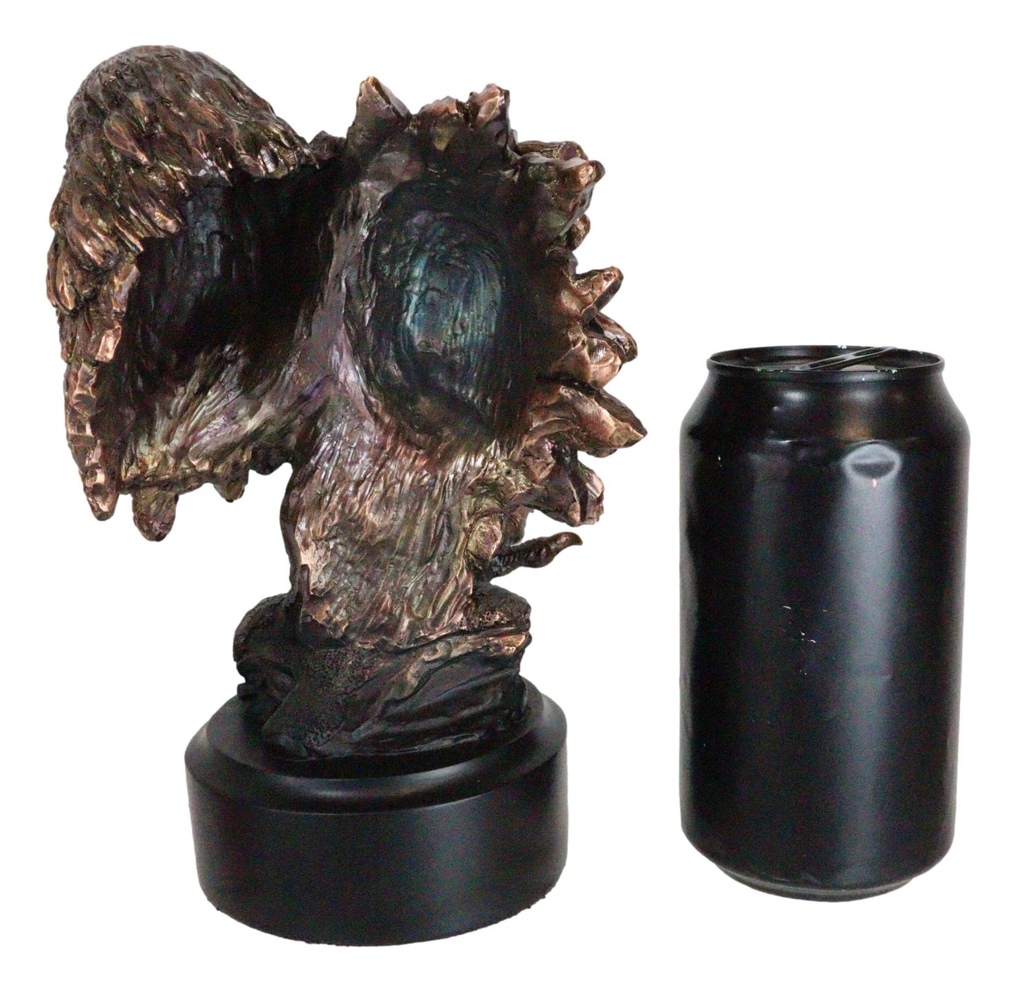 2 American Bald Eagle Heads w/ Talons Bronzed Resin Figurine