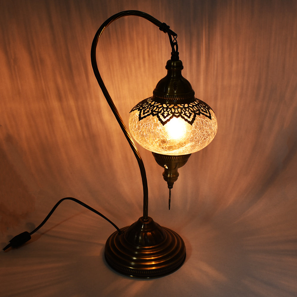 Crackle Glass Table Lamp - Vintage Style