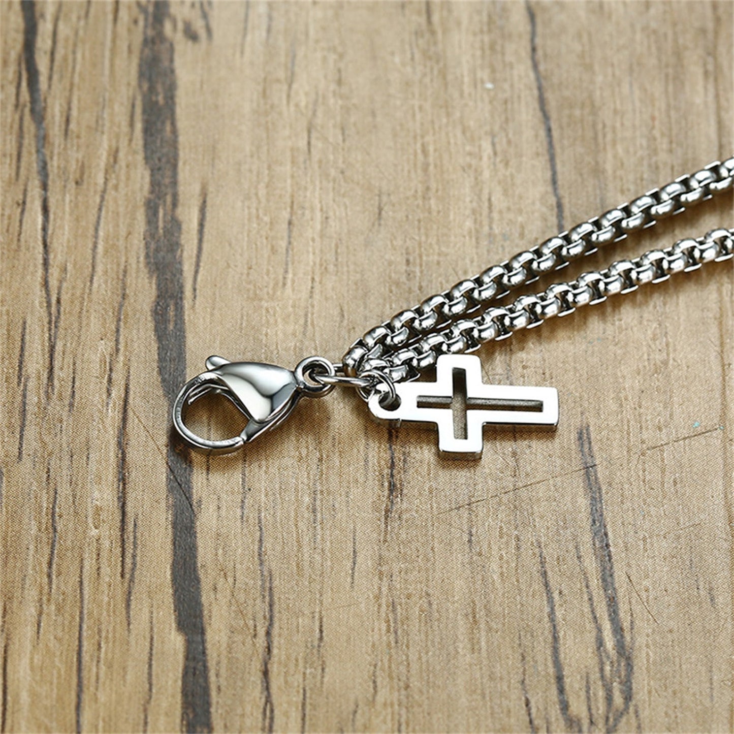 Stainless Steel Double Layer Cross Bracelet for Men/Women