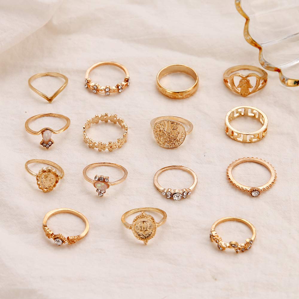 15 Packs Women Stackable Vintage Rings Set