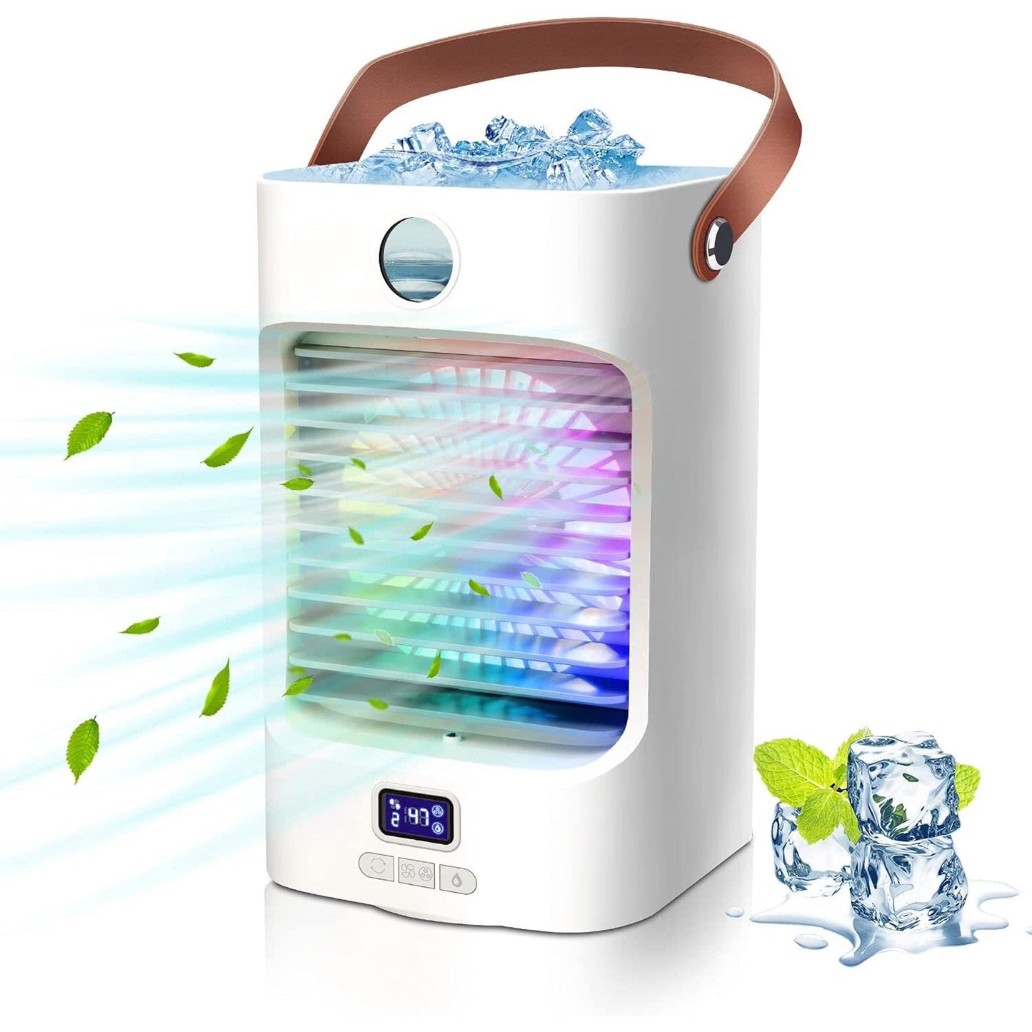 Portable Air Conditioner, Rechargeable Anti-Leak w/ 3-Speed Mode LED Display