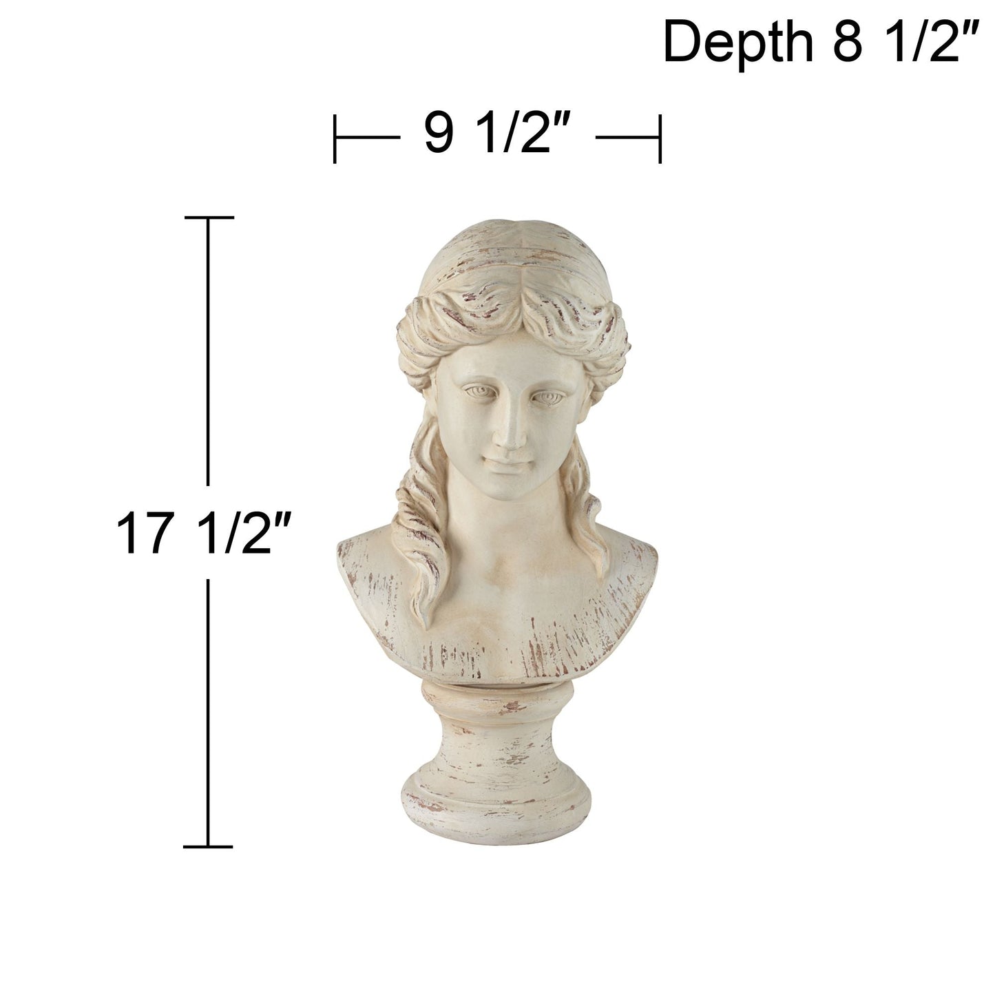 Classic Greek 17 1/2" High Antique White Bust Sculpture