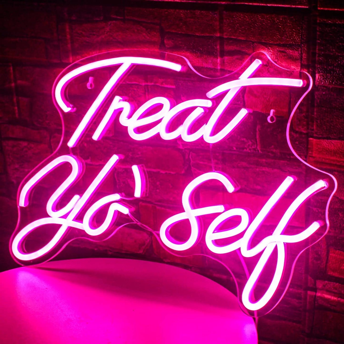 Treat Yourself Neon Sign Pink Led Word Neon Lights Usb  for Wall Decoration