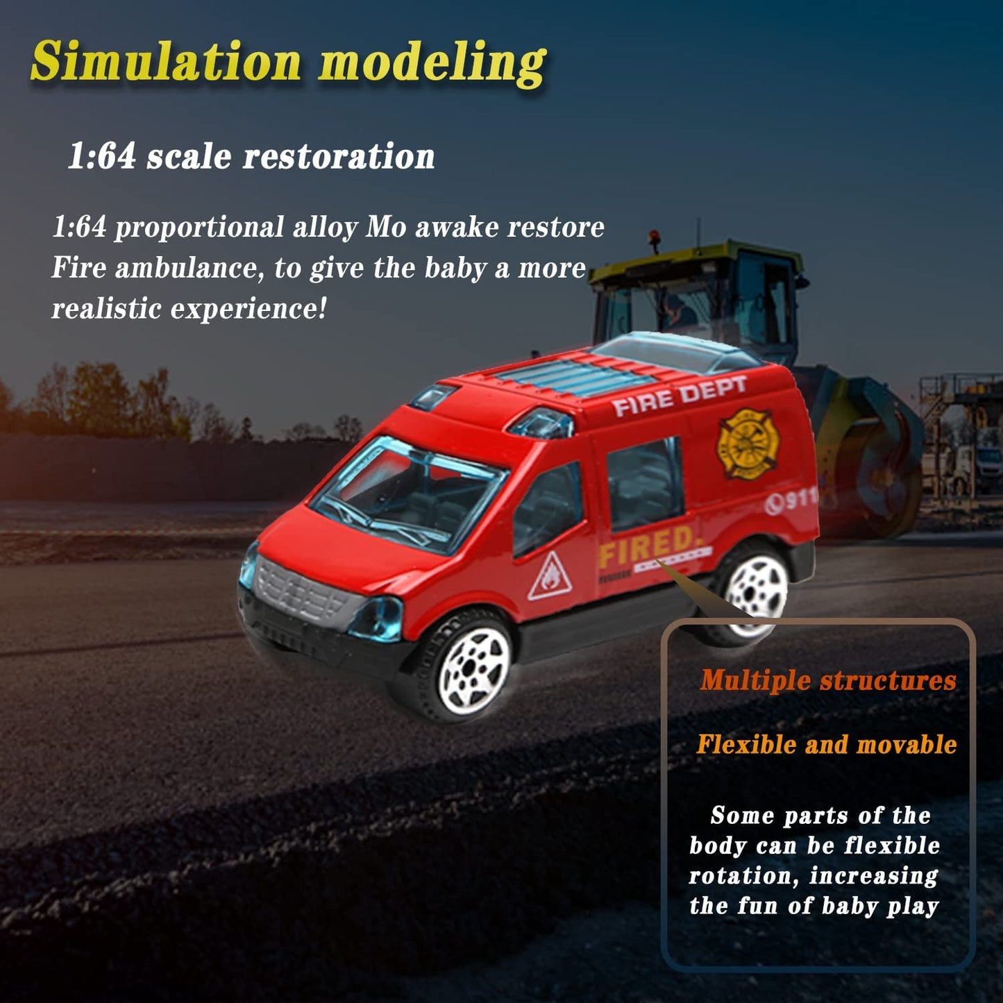 Kids Red Toys Car for Boys Truck 13 in 1 Large Transport Cars Carrier Set