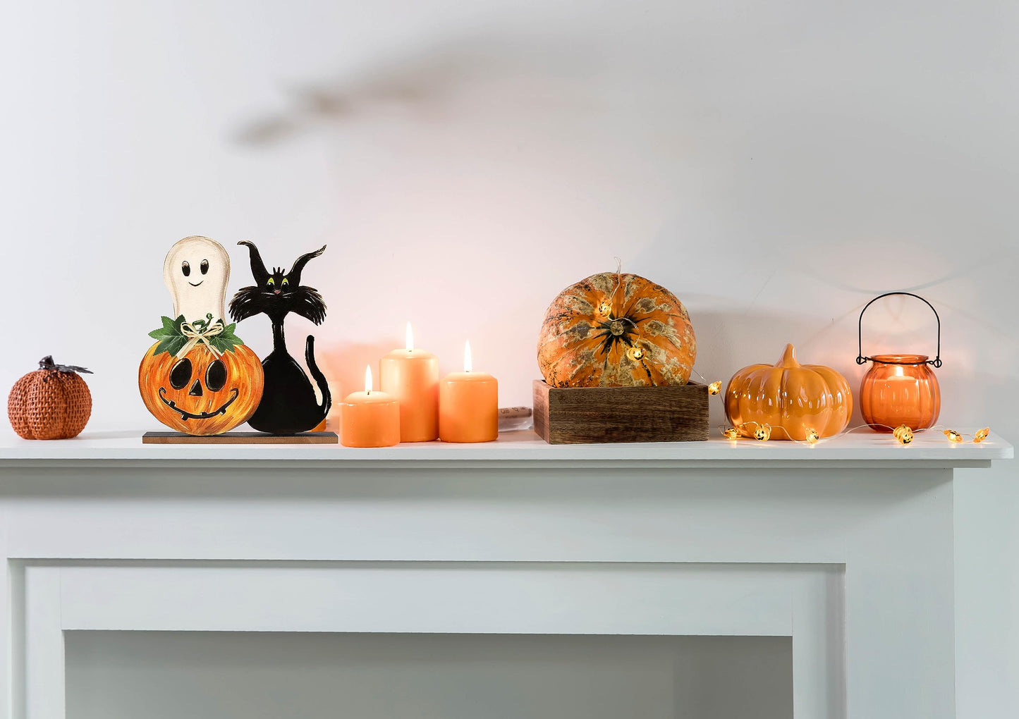 Halloween Wooden Signs Halloween Pumpkin Ghost Table Signs Tiered Tray Rustic Farmhouse Home Living Room