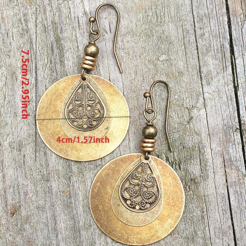 Brass Boho Dangle Earrings for Women