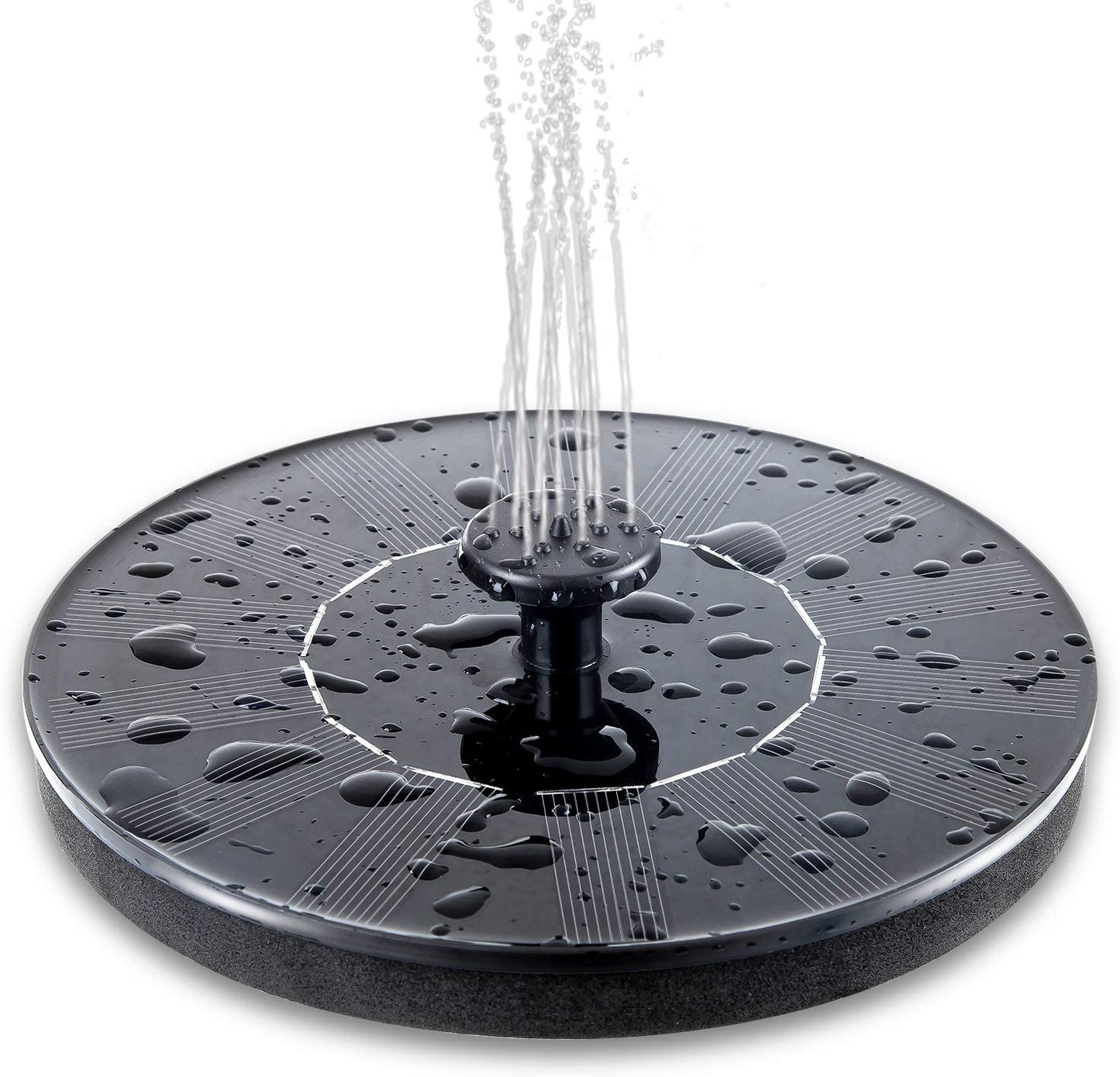 Solar Bird Bath Fountain Pump, Upgrade 1.4W Solar Fountain w/ 4 Nozzle, Free Standing Floating