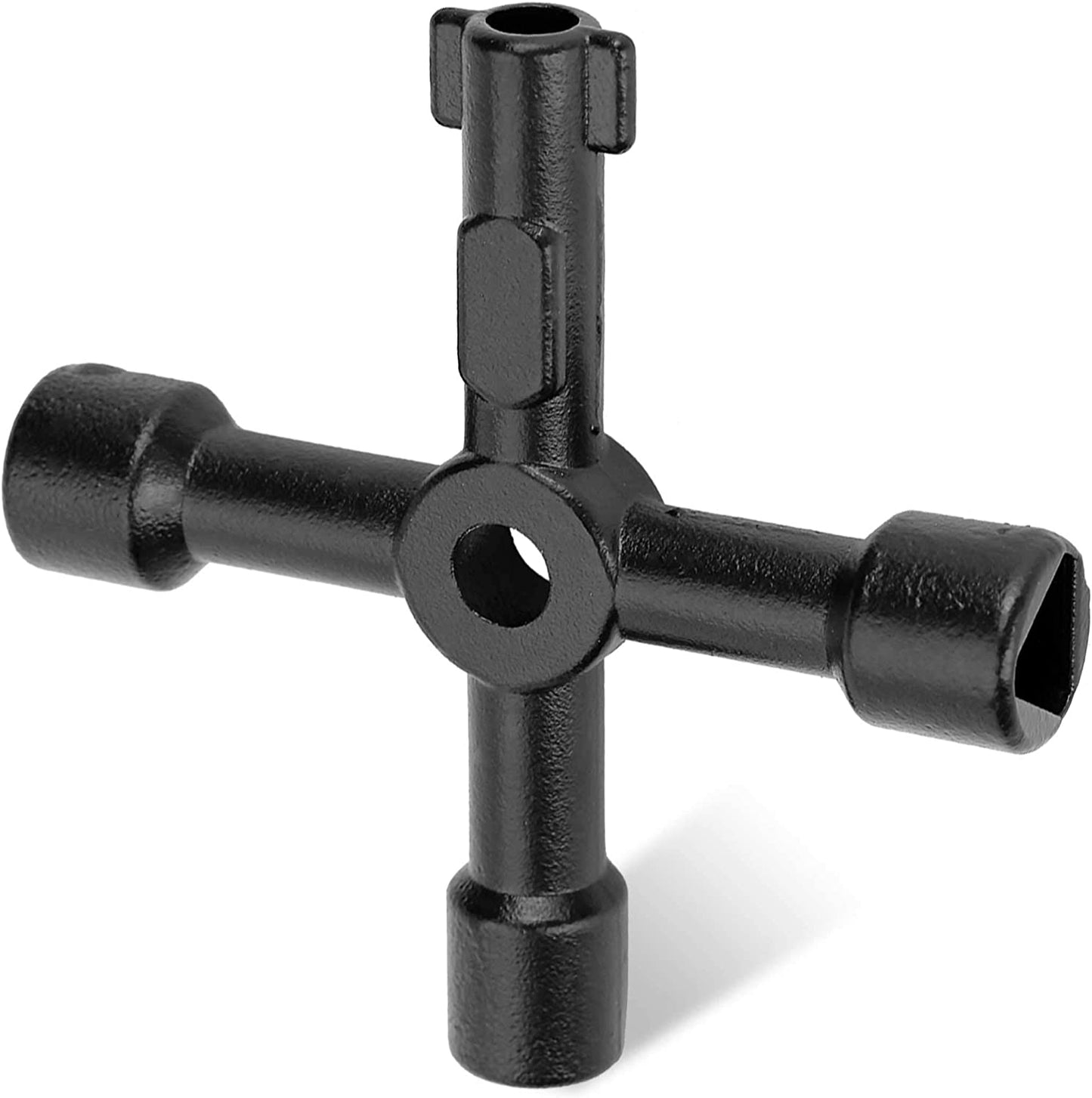 4 Way Multi-functional Universal Cross Key Zinc Alloy Plumbers Electricians Valve Tools Black Keys