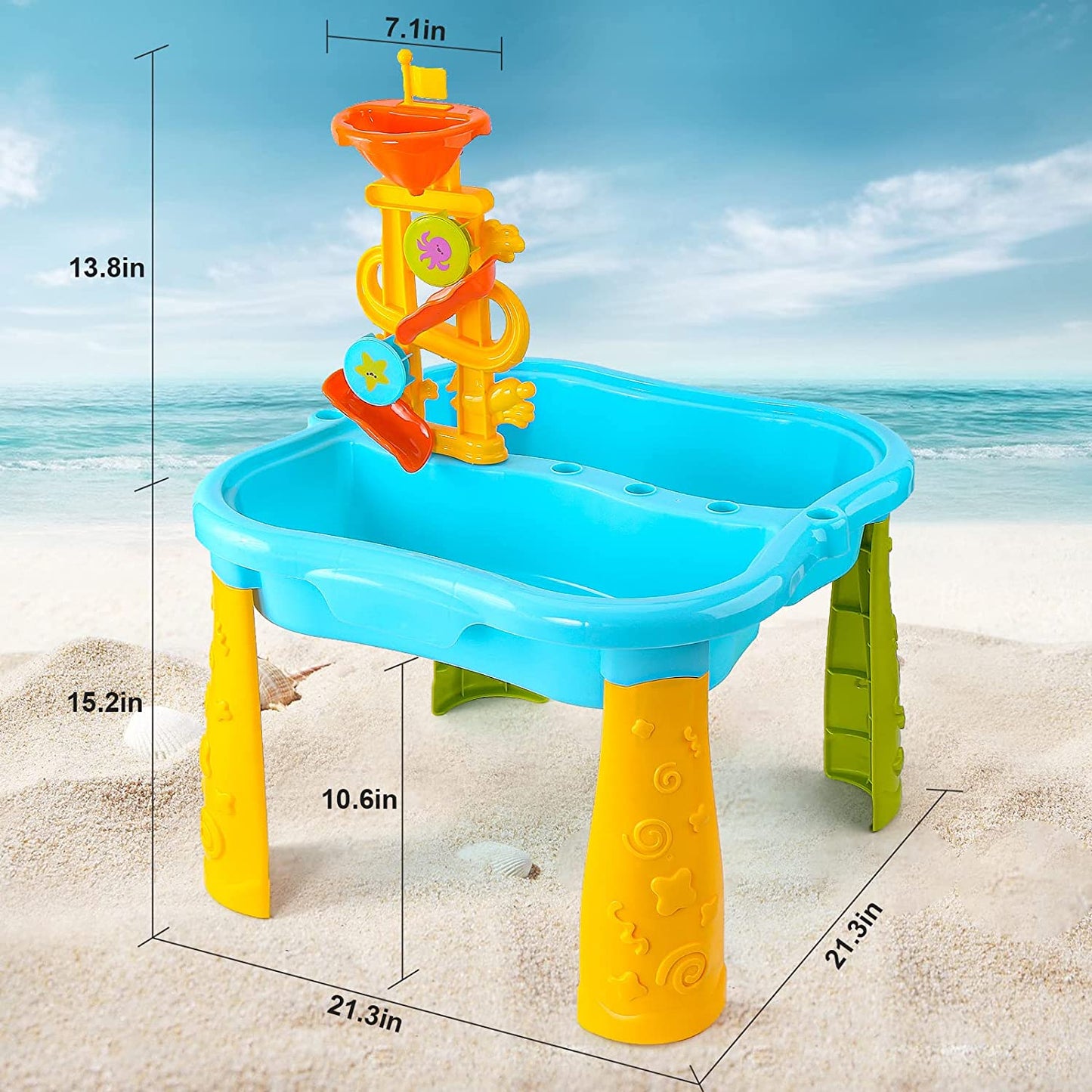 Toddlers Sand & Water Table w/ Umbrella, Water Table for Sensory Activity