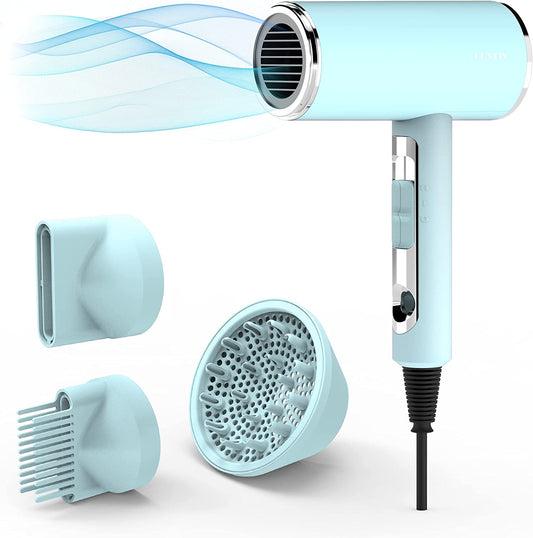Hair Blow Dryer with Diffuser Brush Comb 1800W Full Accessories for Women Professional