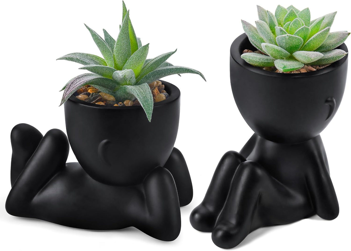 Set of 2 Fake Plants Artificial Succulent Plants for Office Desk Accessories Bathroom Home Room Aesthetic Decor Indoor