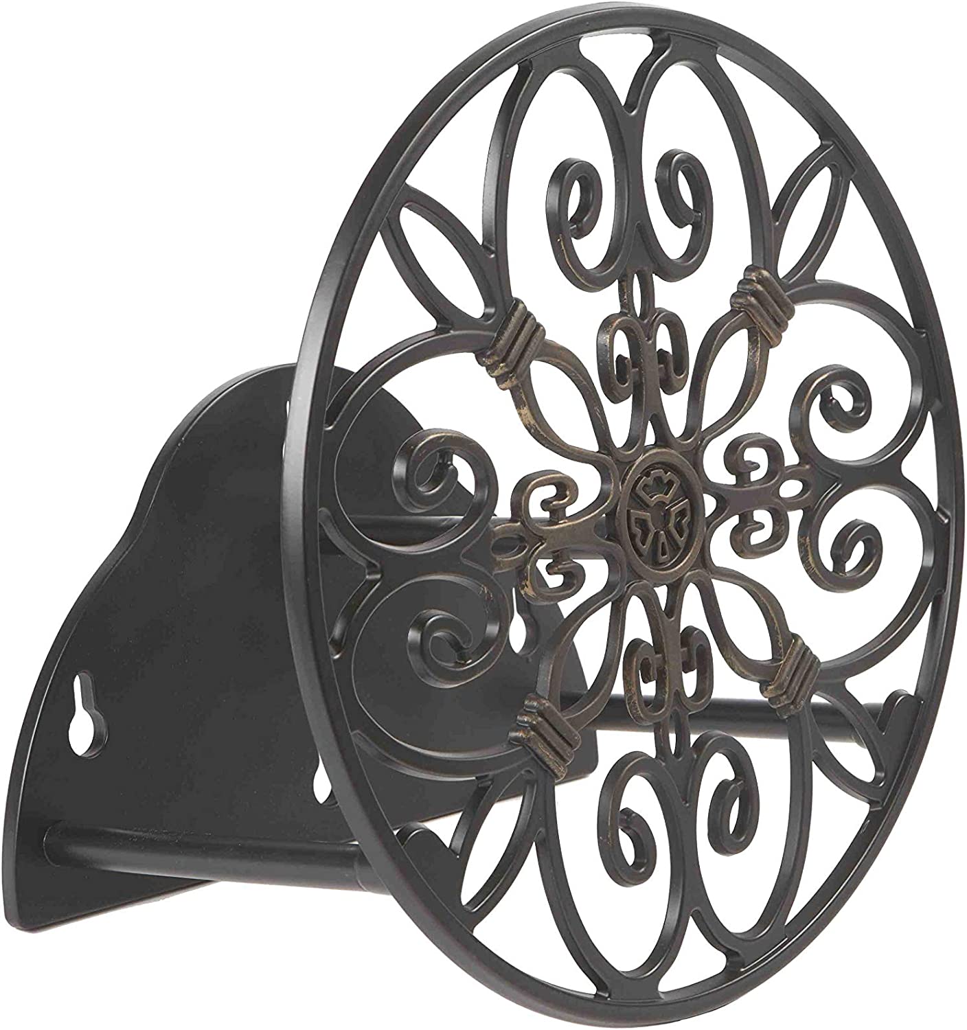 Iris Wall Mounted Decorative Hose Butler, Holds 125-Feet of , Black