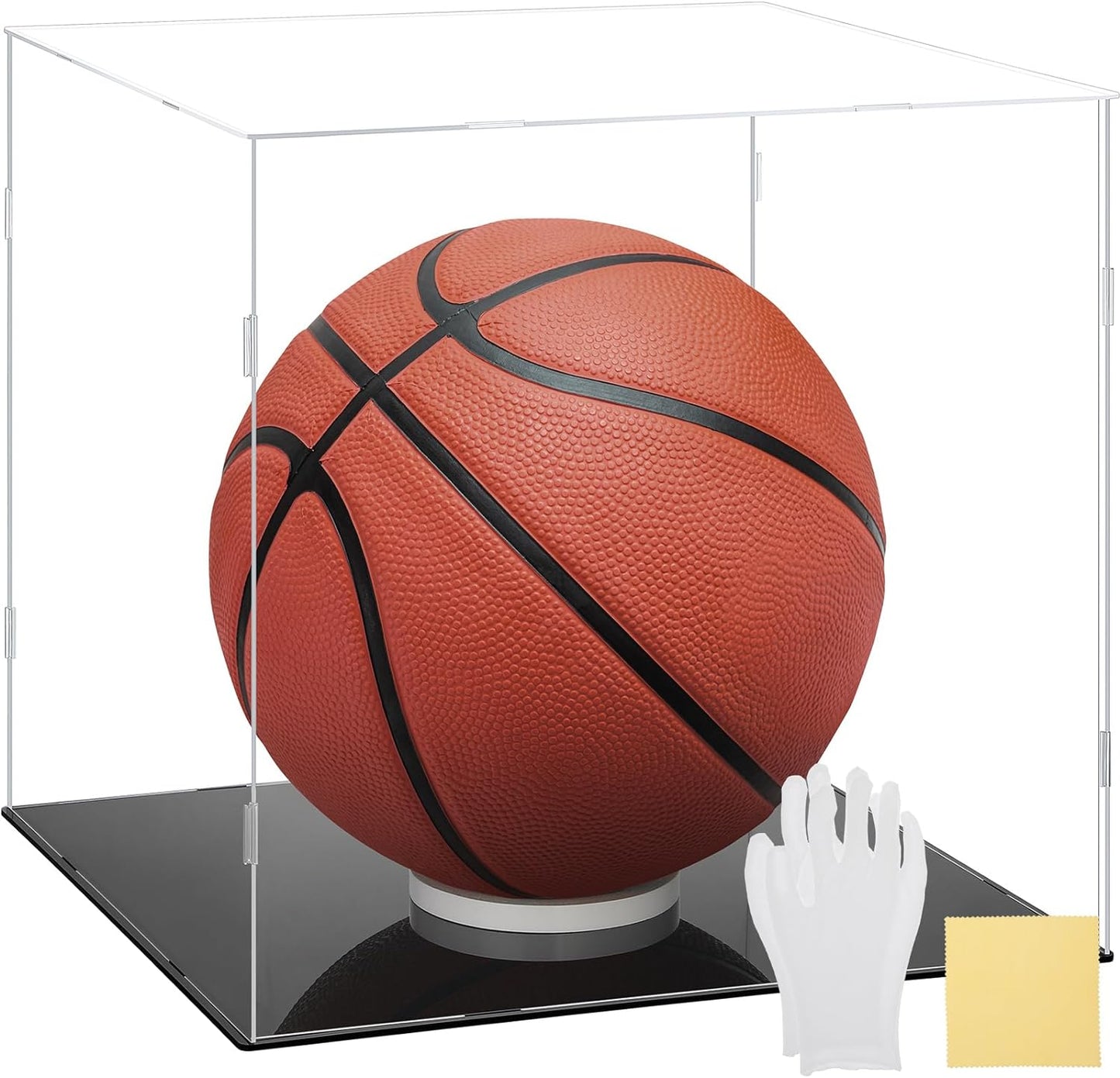 Clear Self-Assembly Acrylic Display Case Transparent Dust Proof Protection Showcase for Boy Figurine Toys Collectibles Figures Basketball(12 x 12 x 12 Inch)