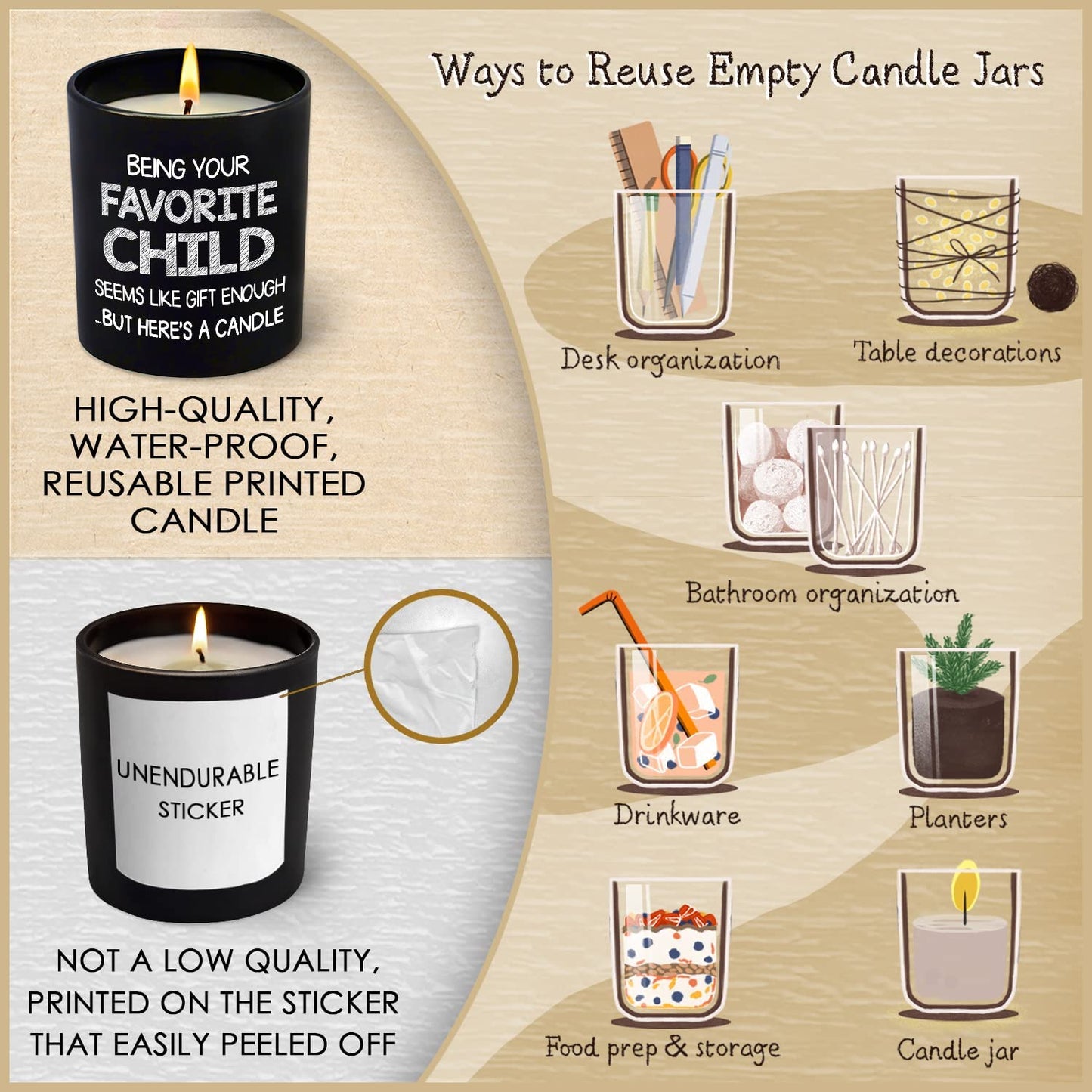 Gifts for Mom & Dad from Daughter, Son - Mothers Day/Birthday Gifts Vanilla Lavender Scented Candle 10oz