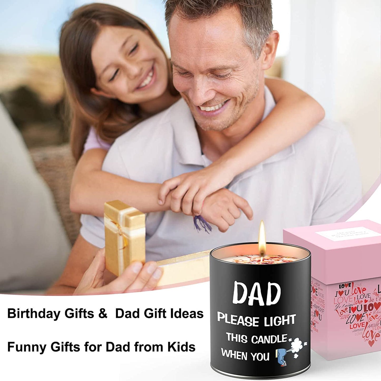 Fathers Day Dad Gifts from Daughter Son Wife,Scented Candles,9oz