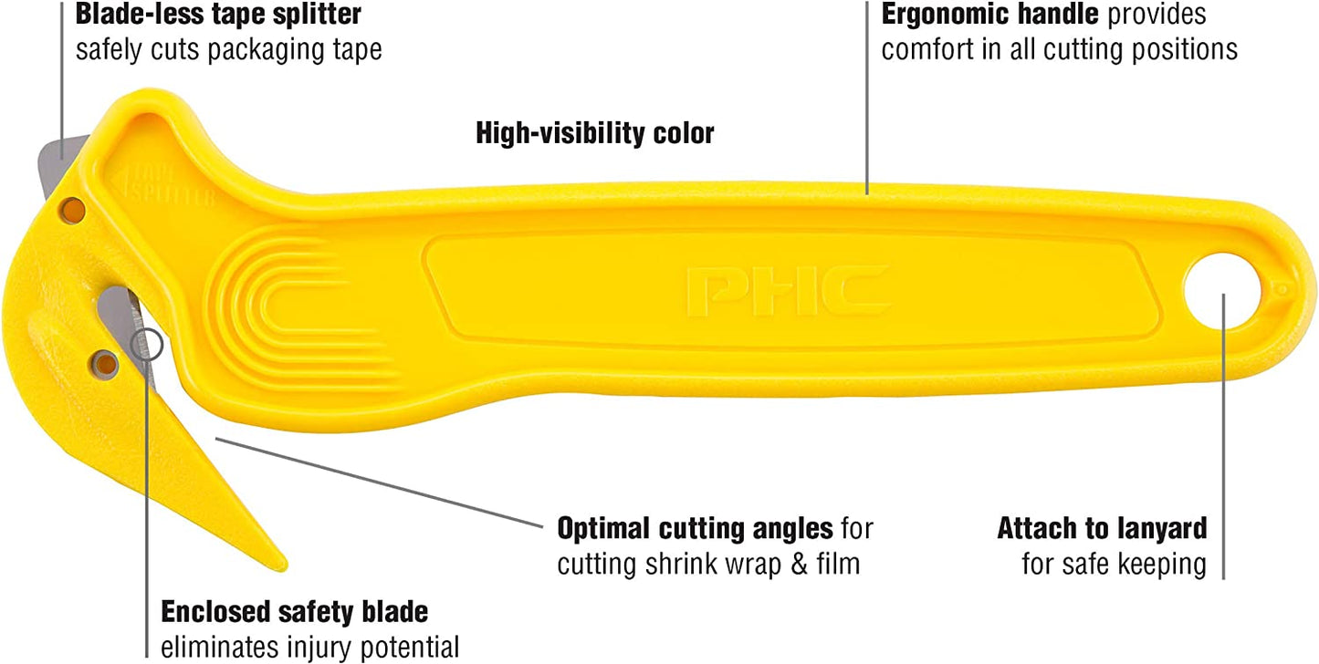 Disposable Film Cutter, Sharp & Durable Steel Blade & CL36 Clip-On Coil Lanyard