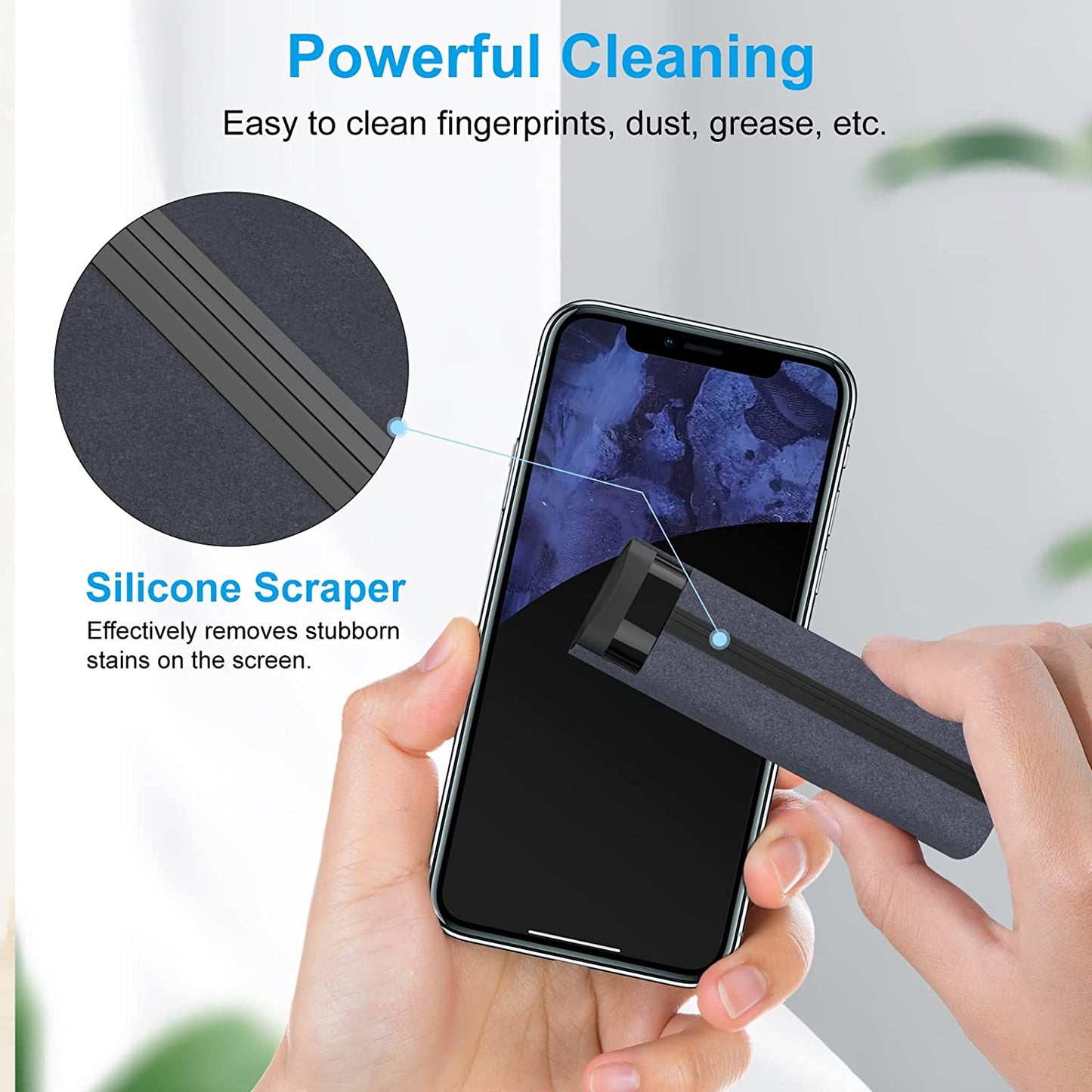 Screen Cleaner Kit, 3-in-1 Touchscreen Mist Cleaner Spray Bottle & Microfiber Cloth, Dark Grey