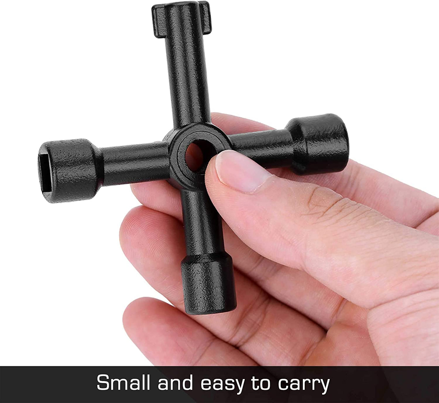 4 Way Multi-functional Universal Cross Key Zinc Alloy Plumbers Electricians Valve Tools Black Keys