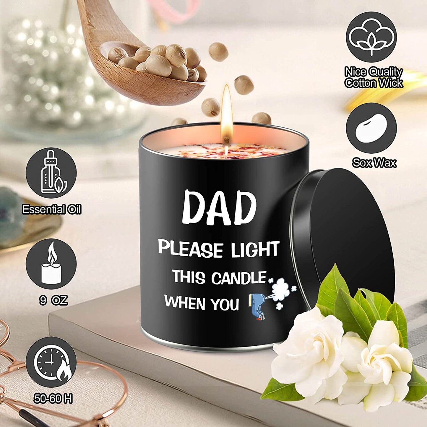 Fathers Day Dad Gifts from Daughter Son Wife,Scented Candles,9oz