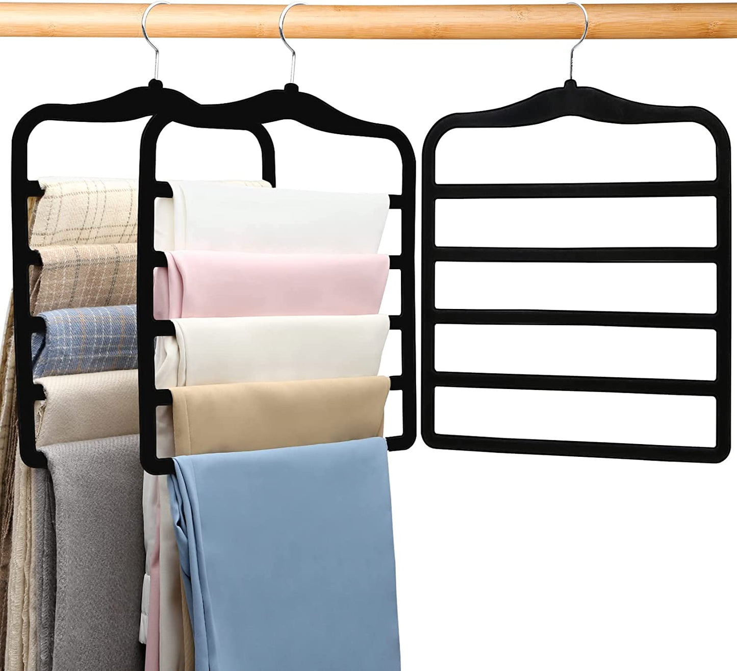 Non Slip 3 Pack Pants-Hangers-Space-Saving,Closet-Organizers-and-Storage