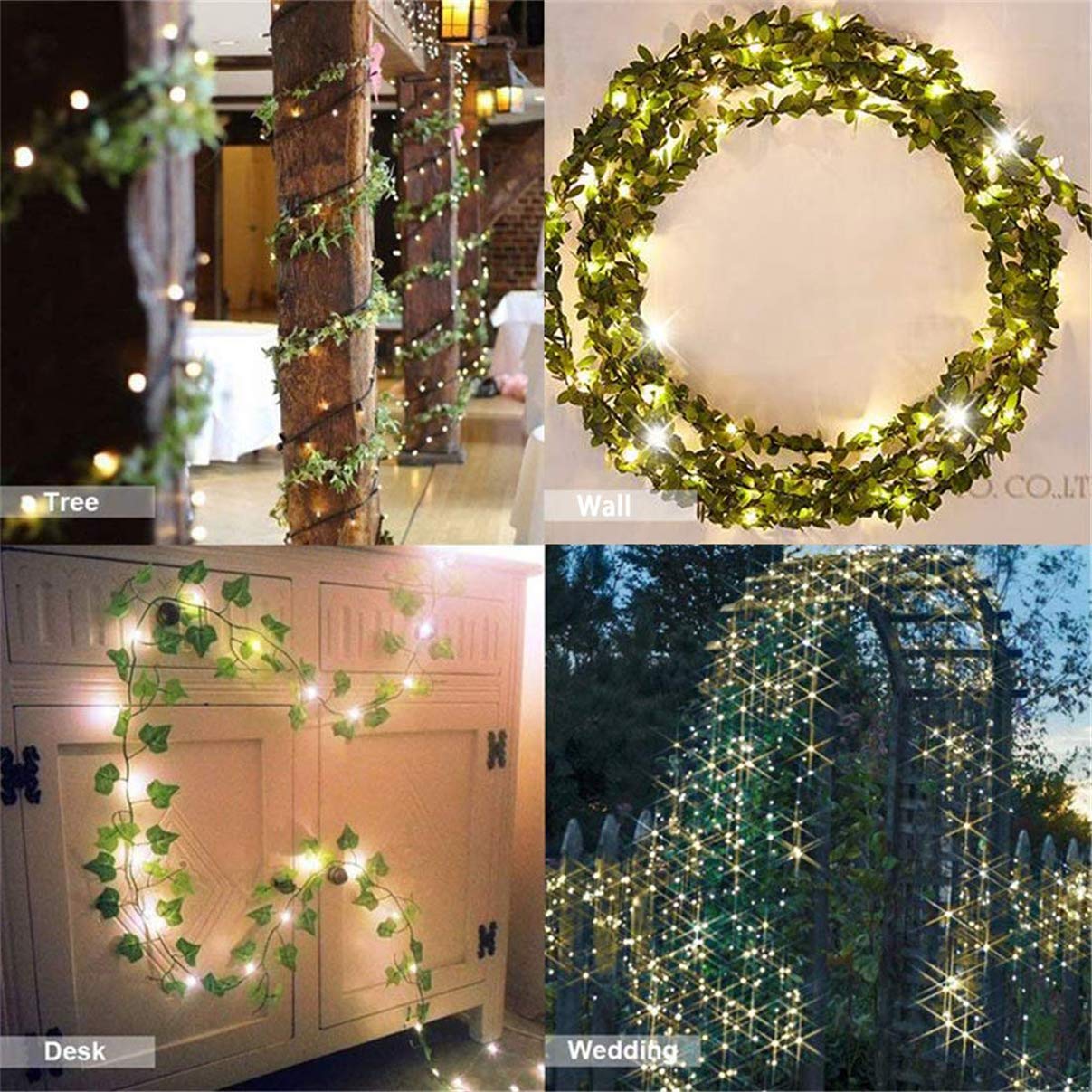 12 Pack Fake Vines for Room Decor with 100 LED String Light Artificial Ivy Garland Hanging Plants Faux Greenery