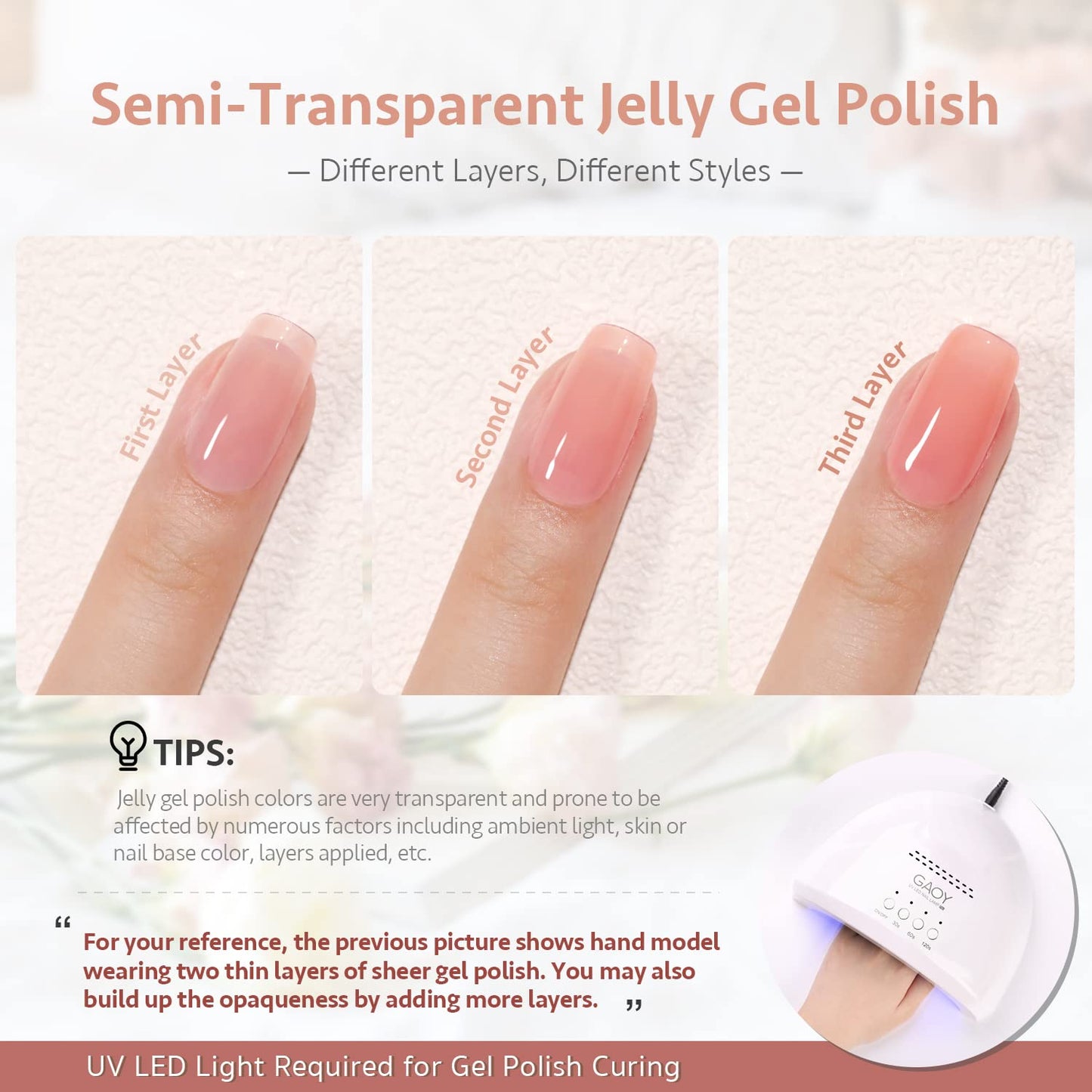 Summer Jelly Gel Nail Polish Set of 6 Colors