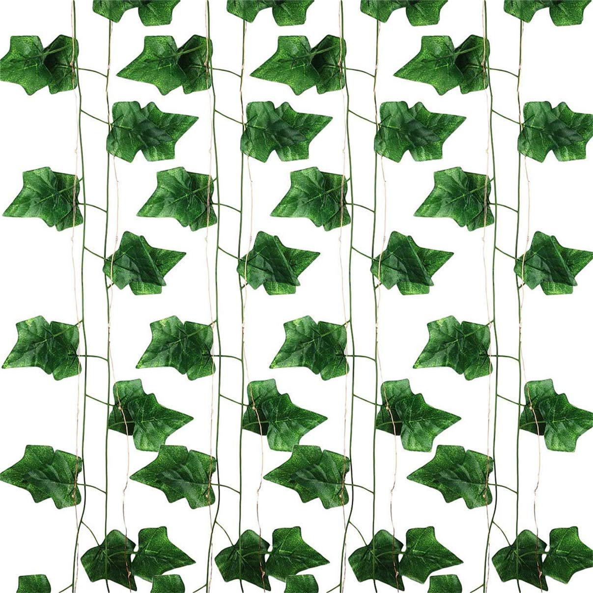 12 Pack Fake Vines for Room Decor with 100 LED String Light Artificial Ivy Garland Hanging Plants Faux Greenery