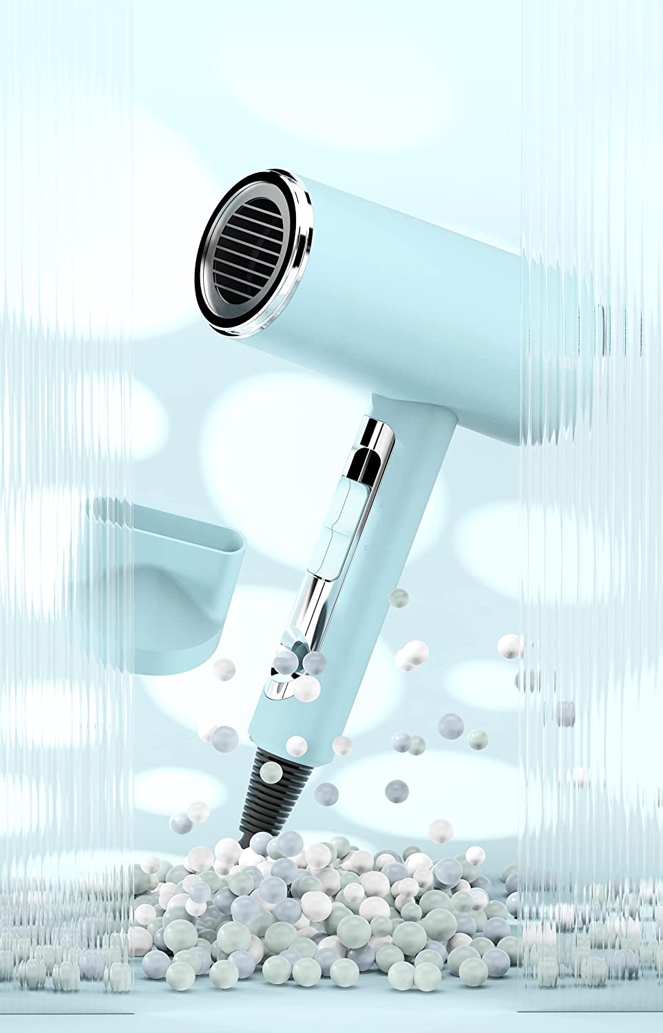 Hair Blow Dryer with Diffuser Brush Comb 1800W Full Accessories for Women Professional