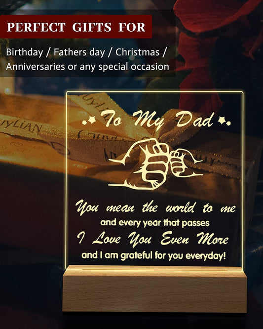 Birthday Gifts for Dad, Engraved Night Light Daddy Presents, Night Lamp 15CM*19CM