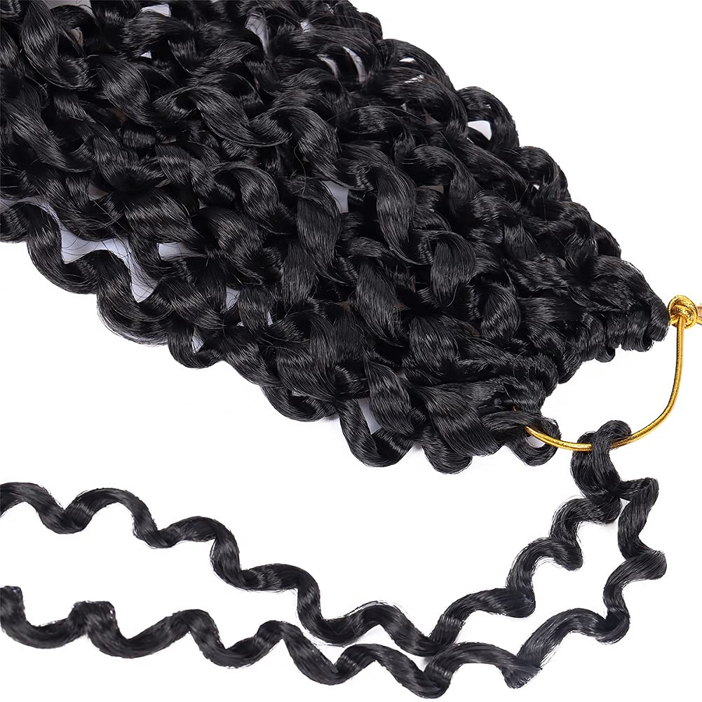 Passion Twist Hair, Water Wave Passion Twists for Butterfly Crochet Hair 18inch Long Bohemian Hair Extensions Natural Black 18 Inch (Pack of 6)