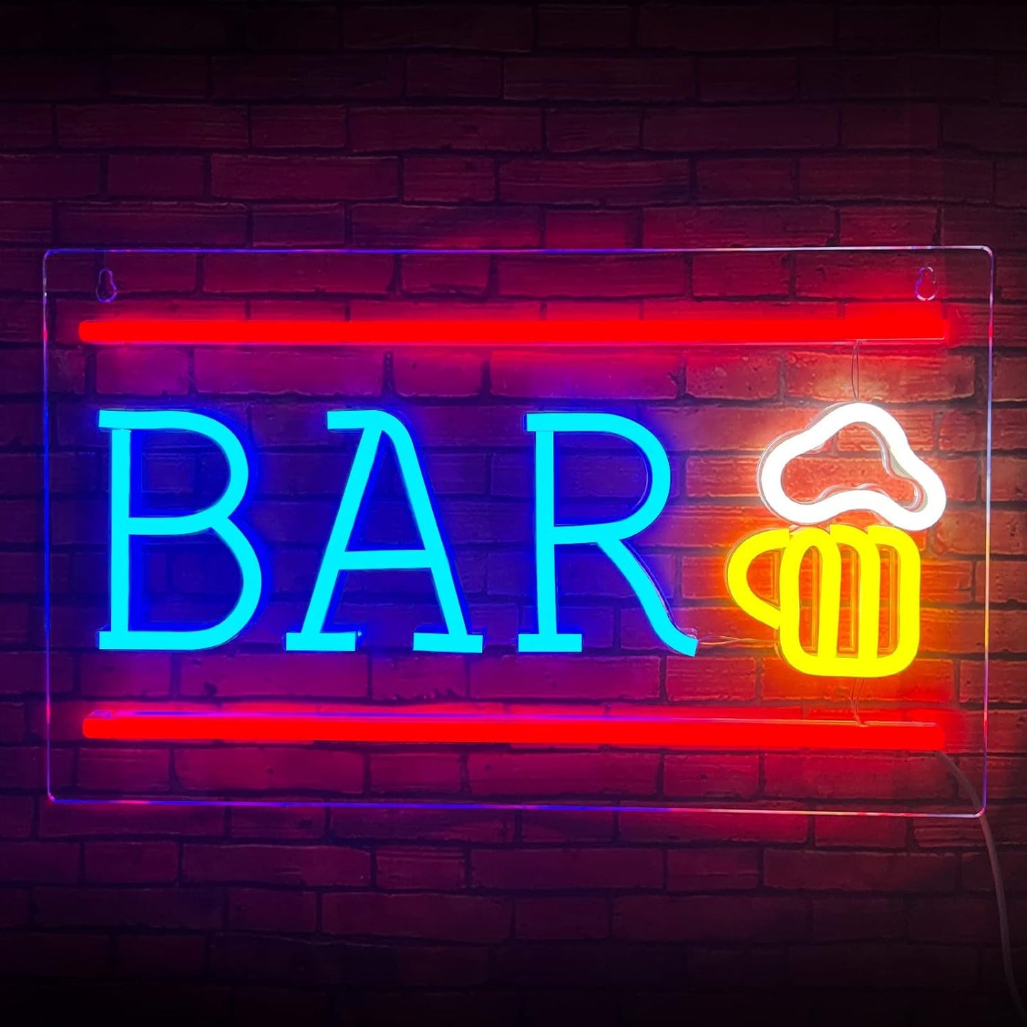 Bar Neon Sign, Beer LED Neon Light for Wall Decor, USB Powered Neon Bar Signs, Acrylic Bar Neon Lights for Man Cave, Bedroom, Home Bar, Store, Club, Bistro, Party, Christmas Gifts (Bar)