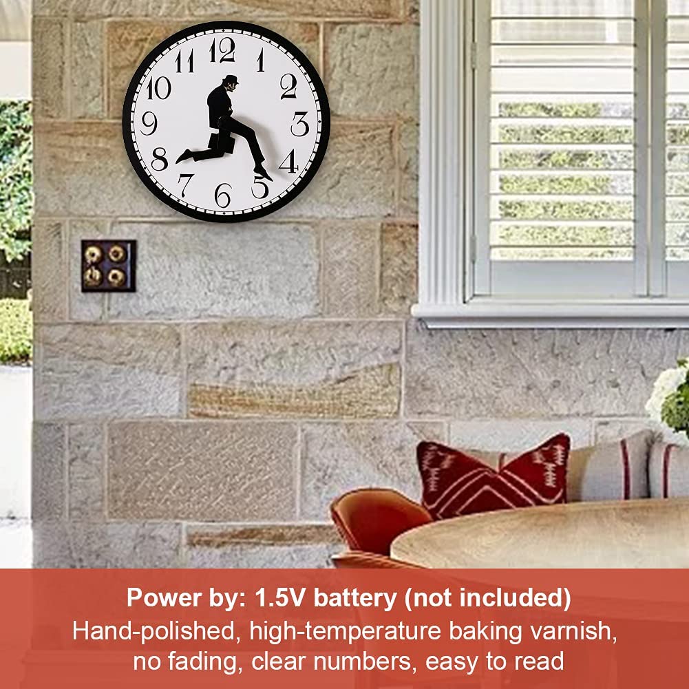 Ministry of Silly Walks Clock - Funny Modern Silent Wall Watch Clock for Hotel (9.84 inch)