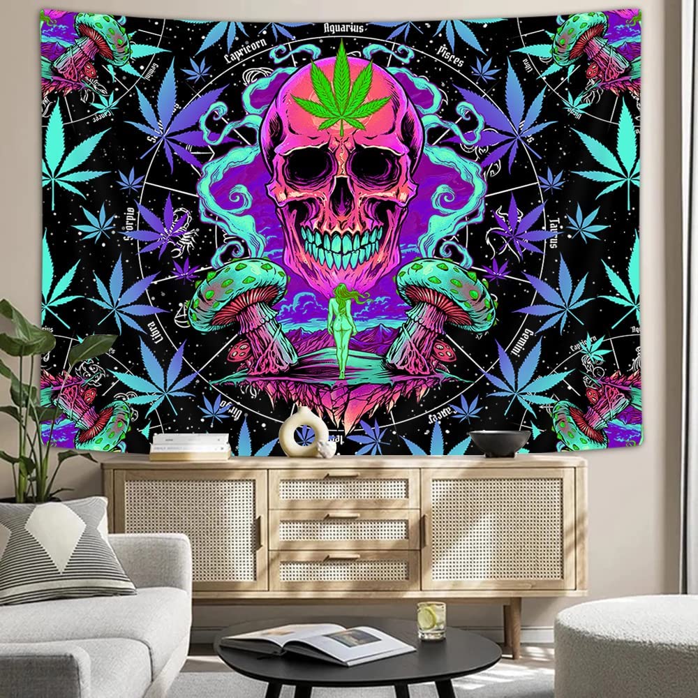 Trippy Skull Tapestry 60X40IN