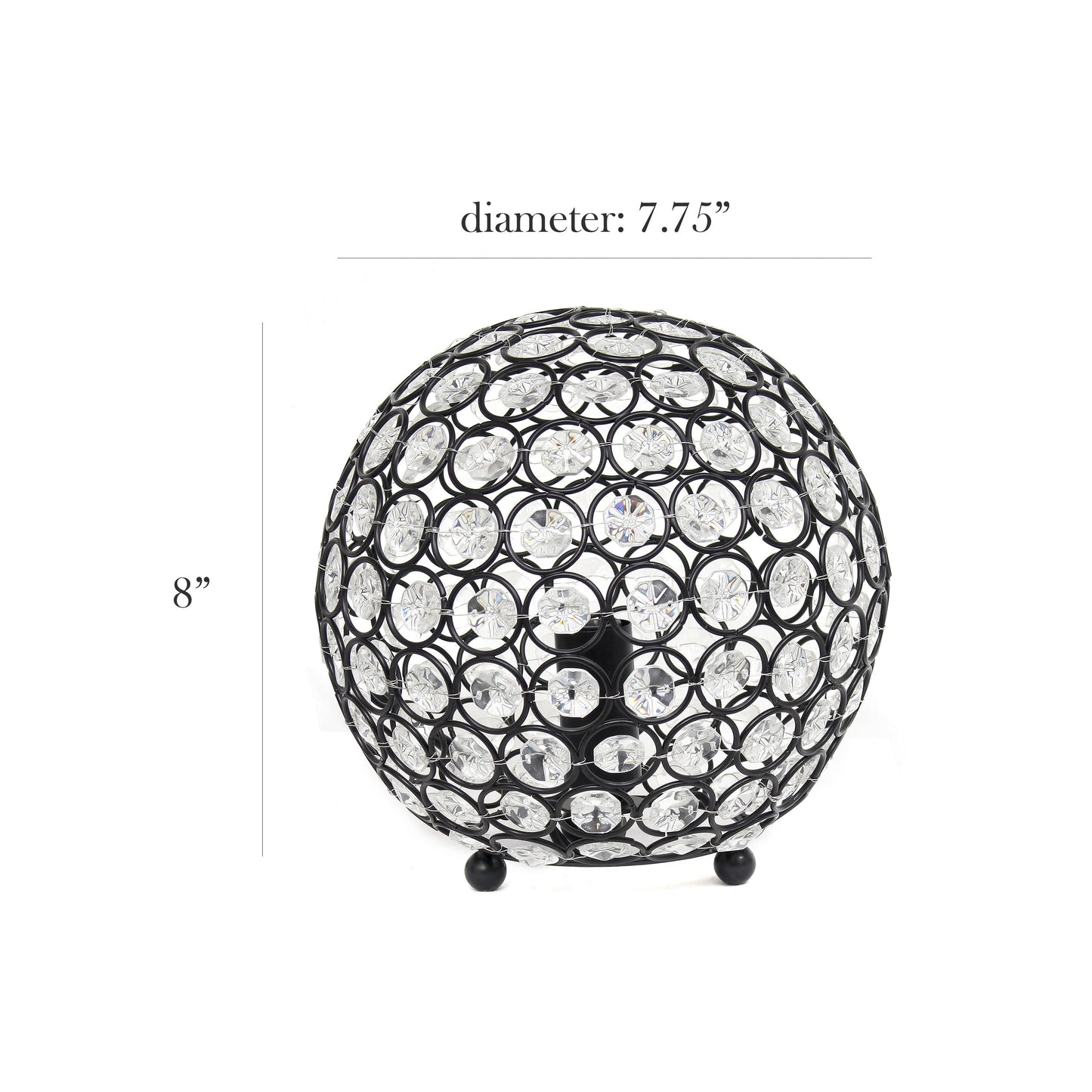 Elegant Designs Elipse 8 Inch Crystal Ball Sequin Table Lamp
