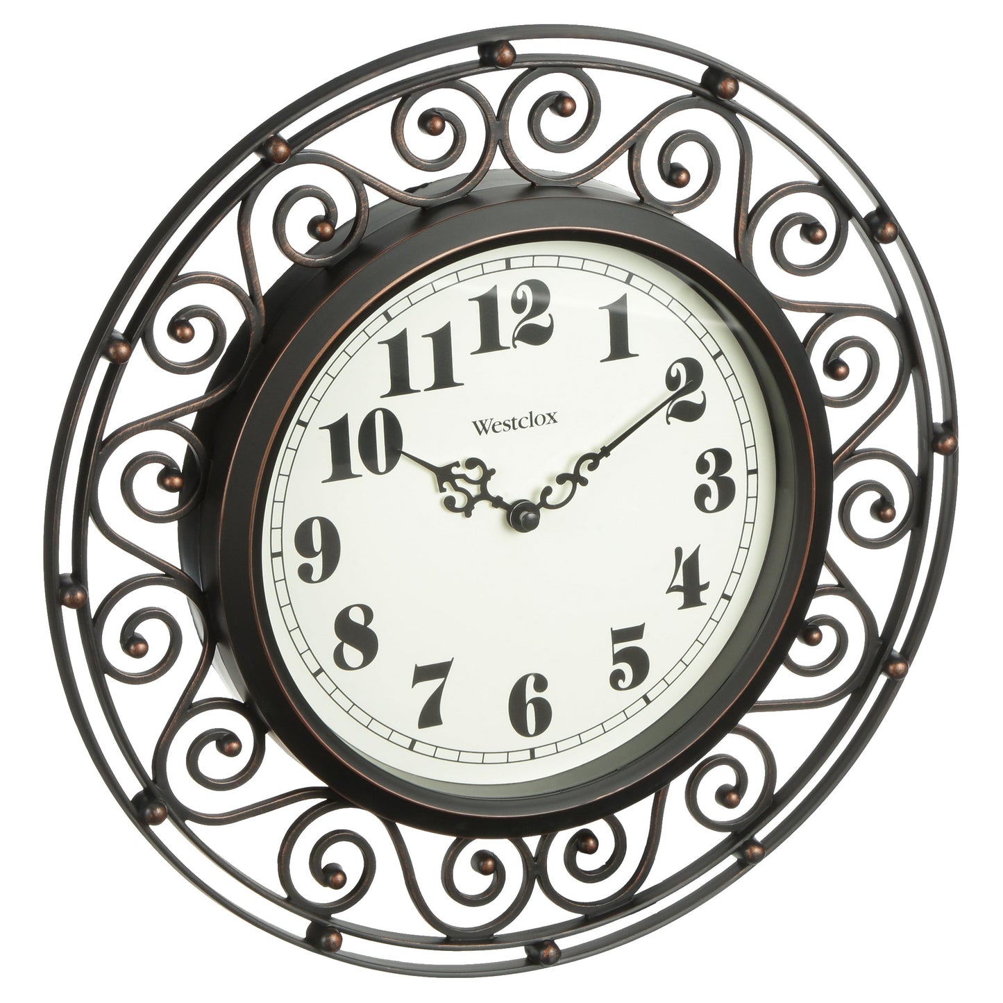 Wrought Iron Style 12" Round Wall Clock