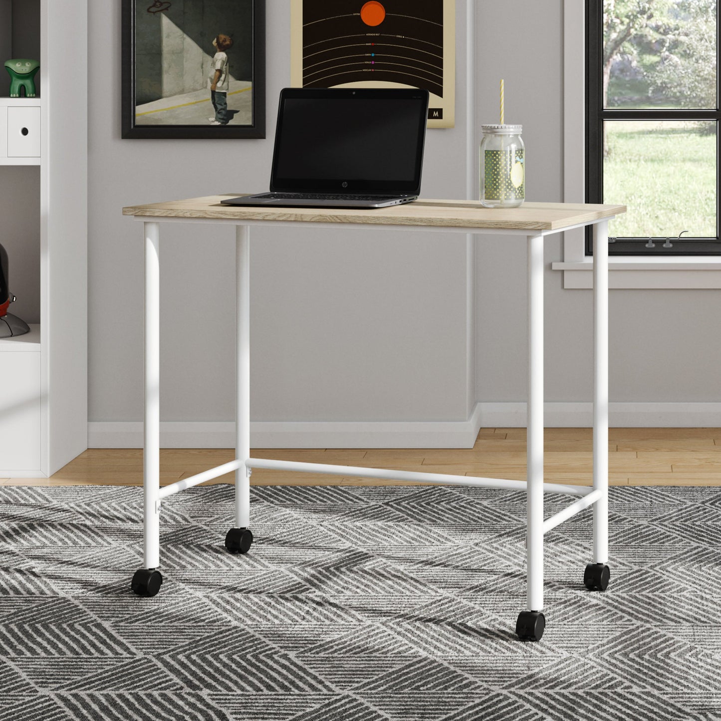 Metal Rolling Writing Desk