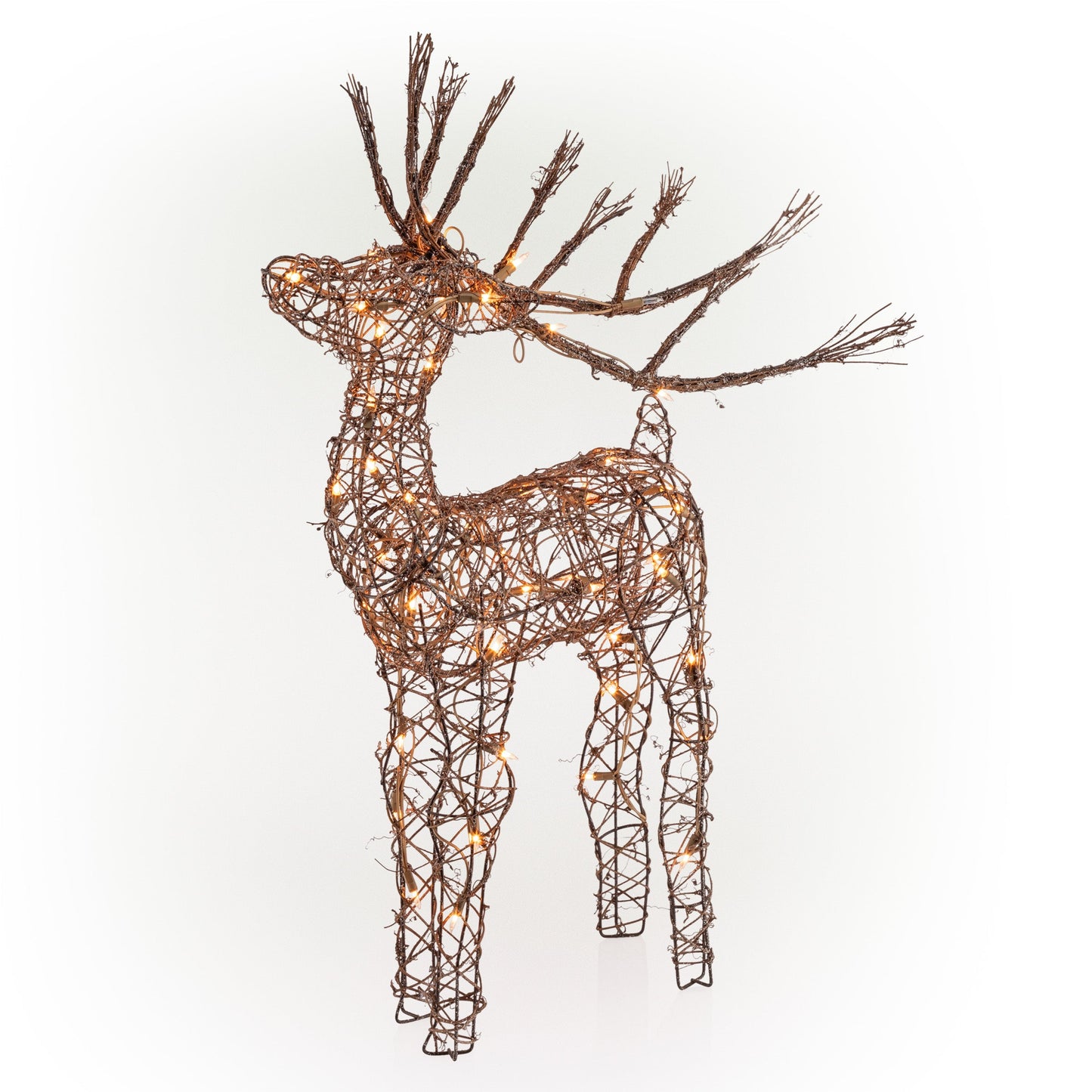 Rattan Reindeer with Halogen Lights Christmas Decoration