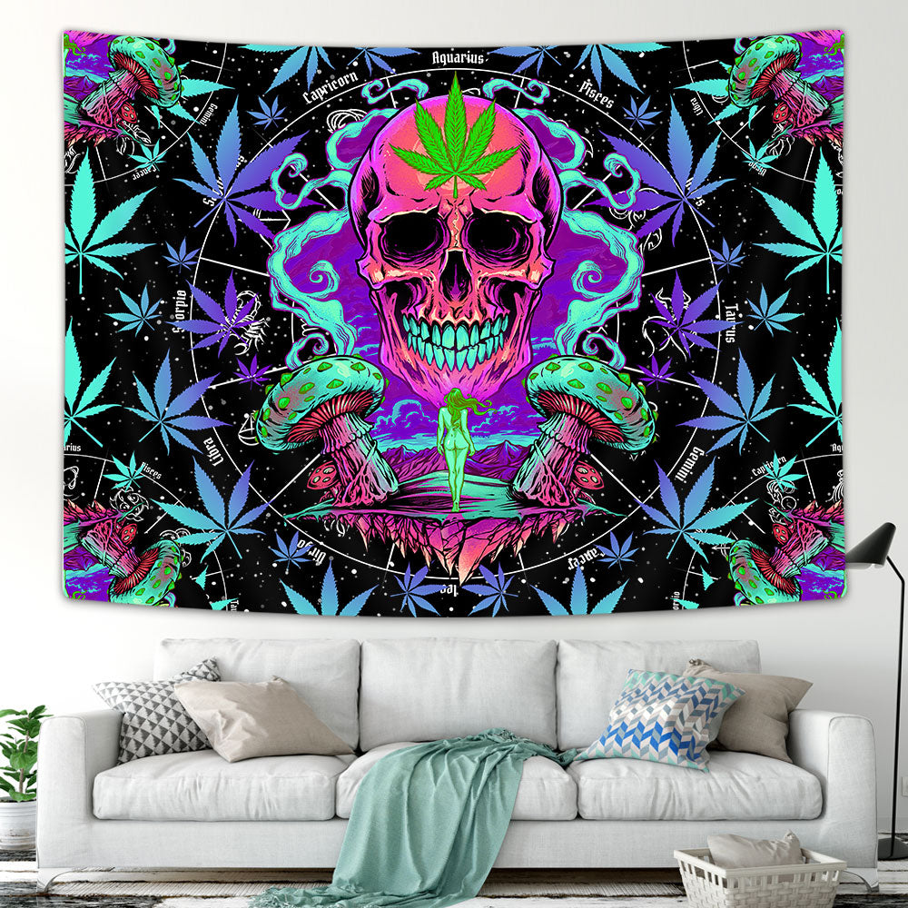 Trippy Skull Tapestry 60X40IN