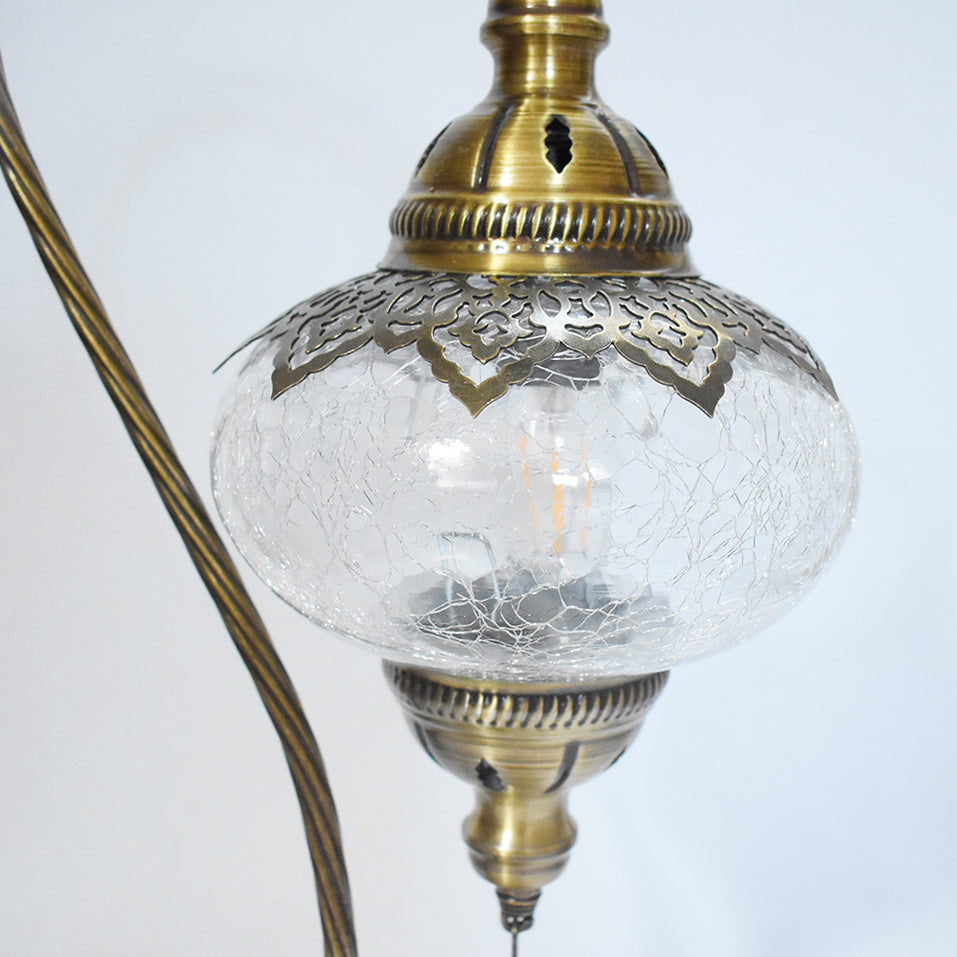Crackle Glass Table Lamp - Vintage Style
