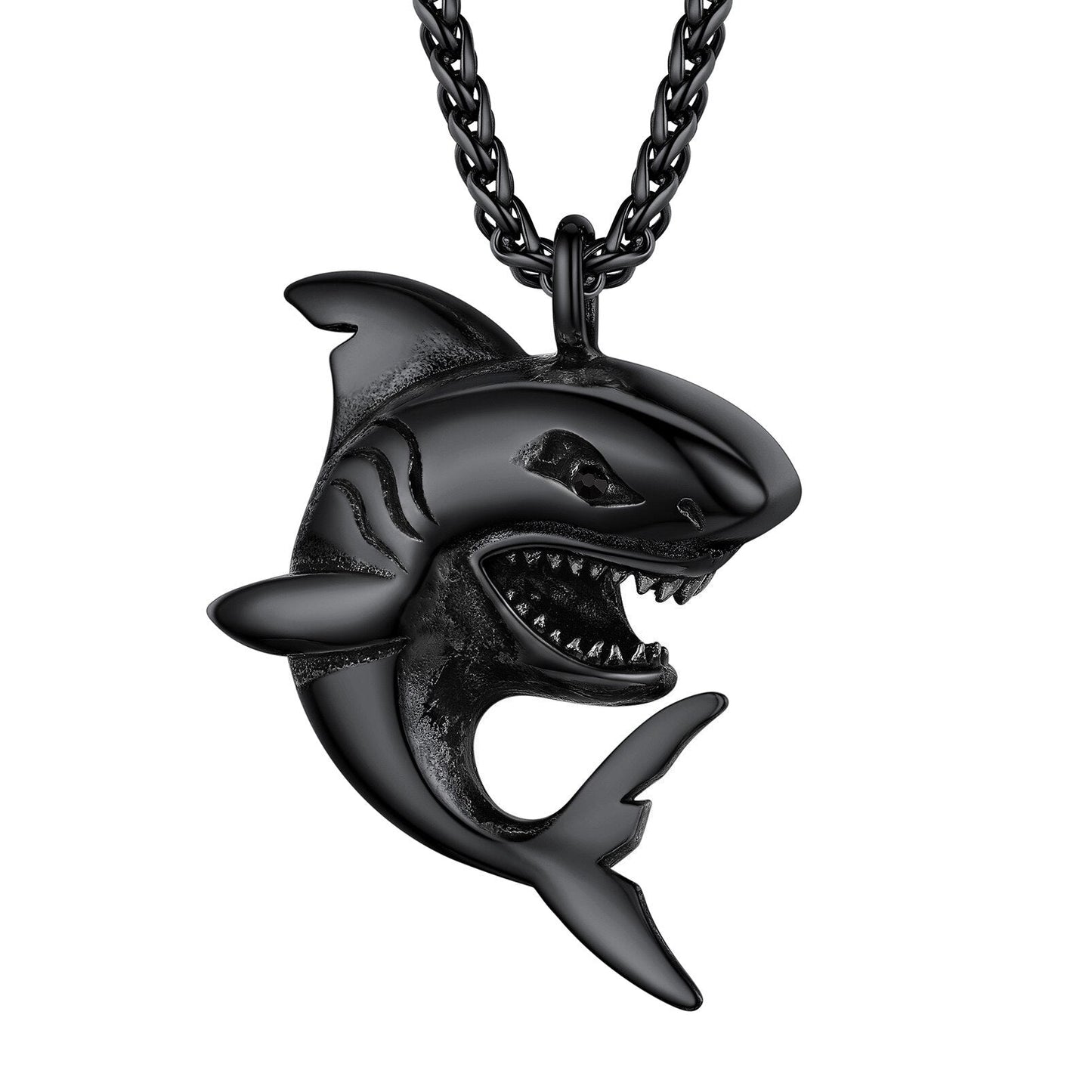 Shark Pendant Chain for Men Stainless Steel Punk Necklace