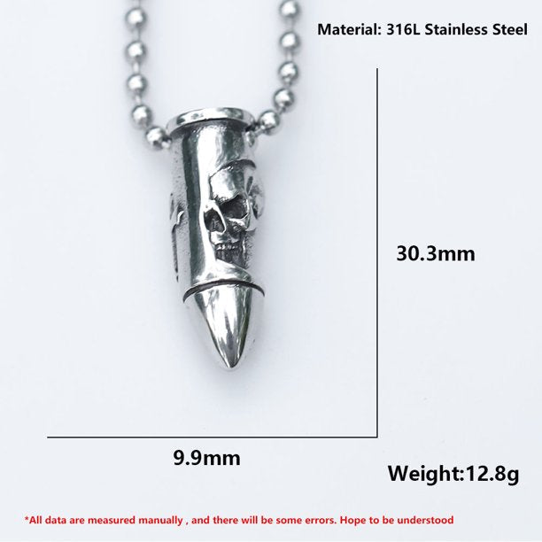 Home Punk Necklace Stainless Steel Gothic Jewelry Long Chain Cool Rock Skull Pendant Necklace