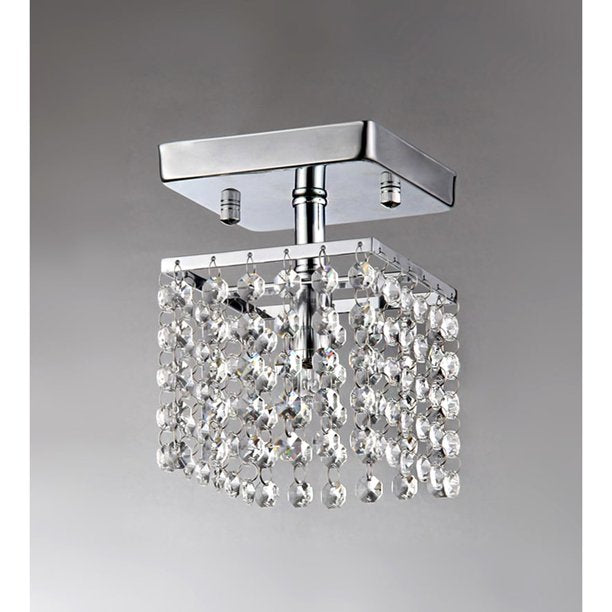 1-light Crystal 5-inch Chrome Chandelier for Home Decoration