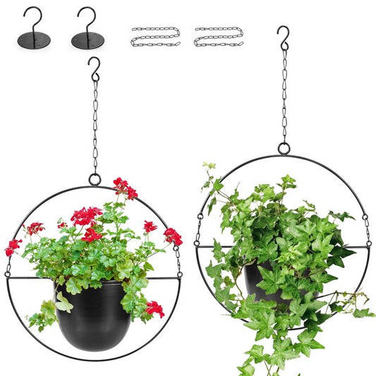 Metal Plant Wall Hanger & Ceiling Hanging Planters, Modern Planter, Mid Century Flower Pot Plant Holder Indoor Outdoor Home Decor(2 Pack)